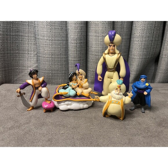 VTG Aladdin Action Figure Toy Lot 1992 Jasmine Saltar Guard Magic Carpet Ride - Picture 1 of 16